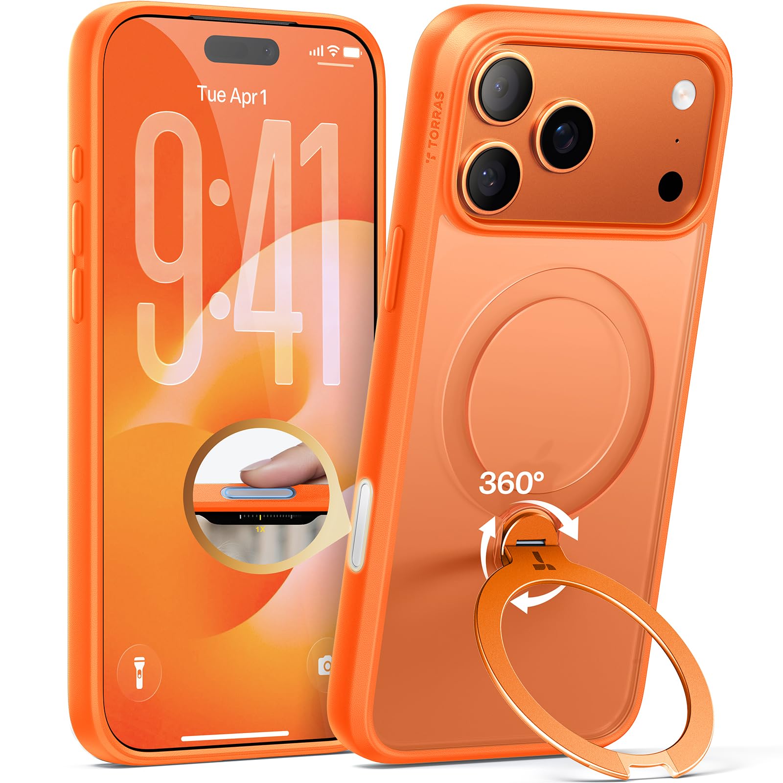 TORRAS iPhone 17 Pro スタンドケース オレンジ Amazon | TORRAS iPhone 17 Pro 用 ケース【11年の進化と革新