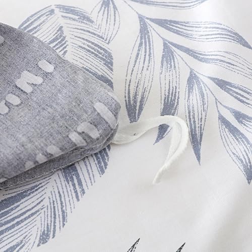 Miniatura 7 de OAITE Funda de edredón Queen 90 x 90 pulgadas 100 algodón con estampado de hojas de color verde azulado elegante suave y transpirable para todas las