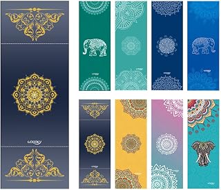 Yoga Towel,Microfiber Mat Towels w Smart Corner Pocket Elastic Loop,Non Slip Towel for Hot Yoga