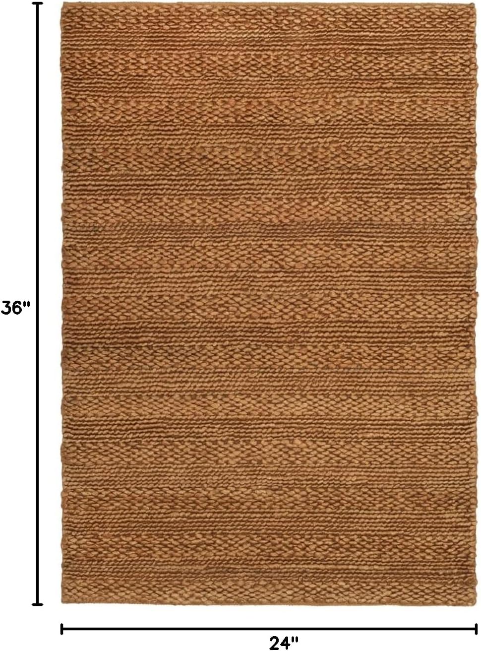 SAFAVIEH Natural Fiber Collection Accent Rug - 2' x 3', Gold, Handmade Jute, Braided Woven Design, Ideal for Entryway, Living Room, Bedroom (NF212E)