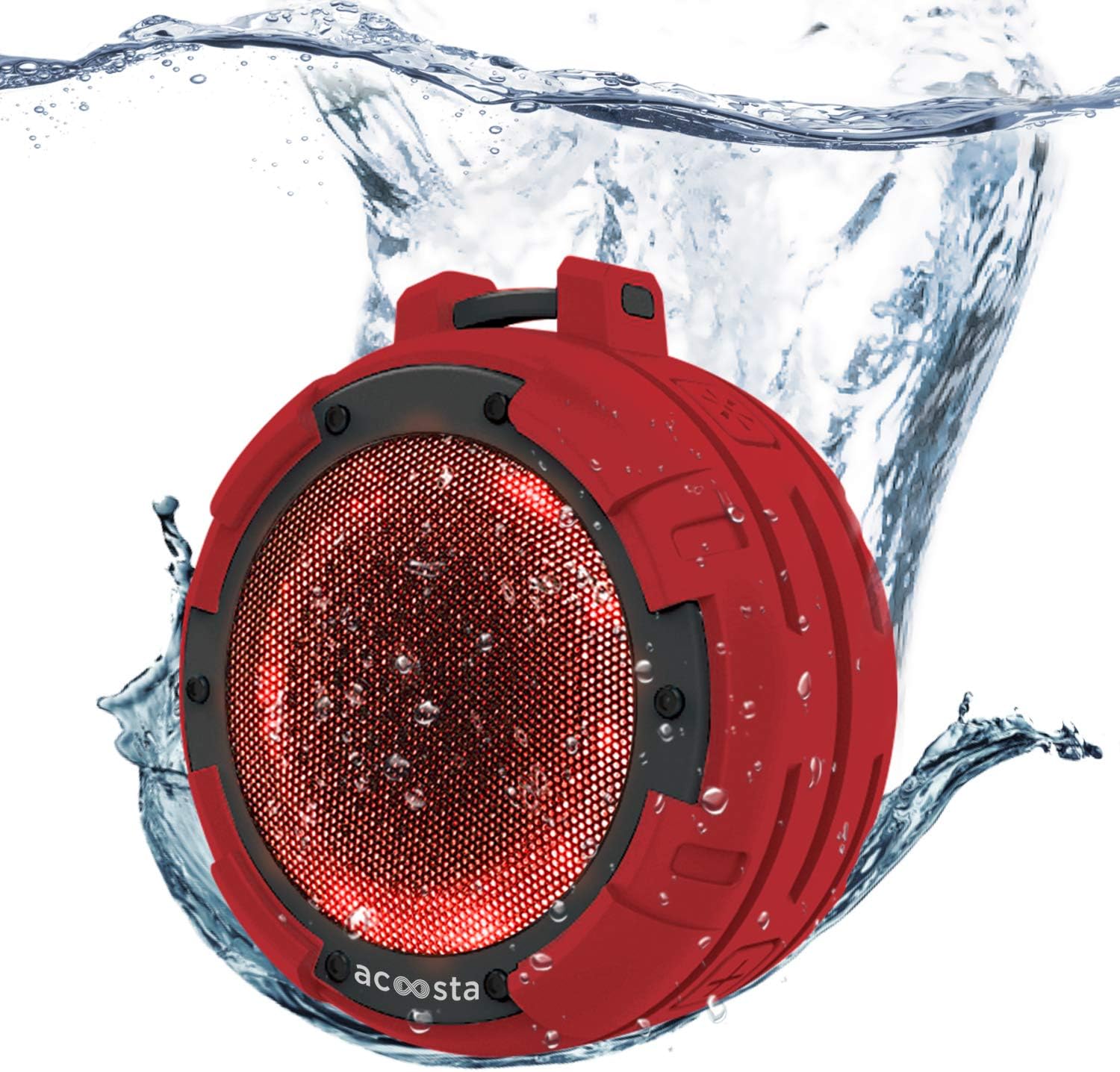 ACOOSTA BOLD 820, IPX8 100% Waterproof, Portable Wireless Bluetooth Speaker (5 watt) with Loud Bass, 4 Colorful LED Light Modes, Shockproof & Dustproof with Built in Mic, Aux & Upto 6 hrs of Playback