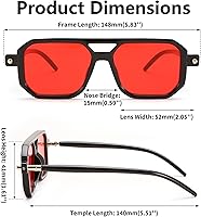 Vista 11 de Feisedy - B2622 - Lentes de sol estilo aviador, cuadrados, clásicos de los años 70, unisex, con montura clásica retro y elegante, UV400 Marco