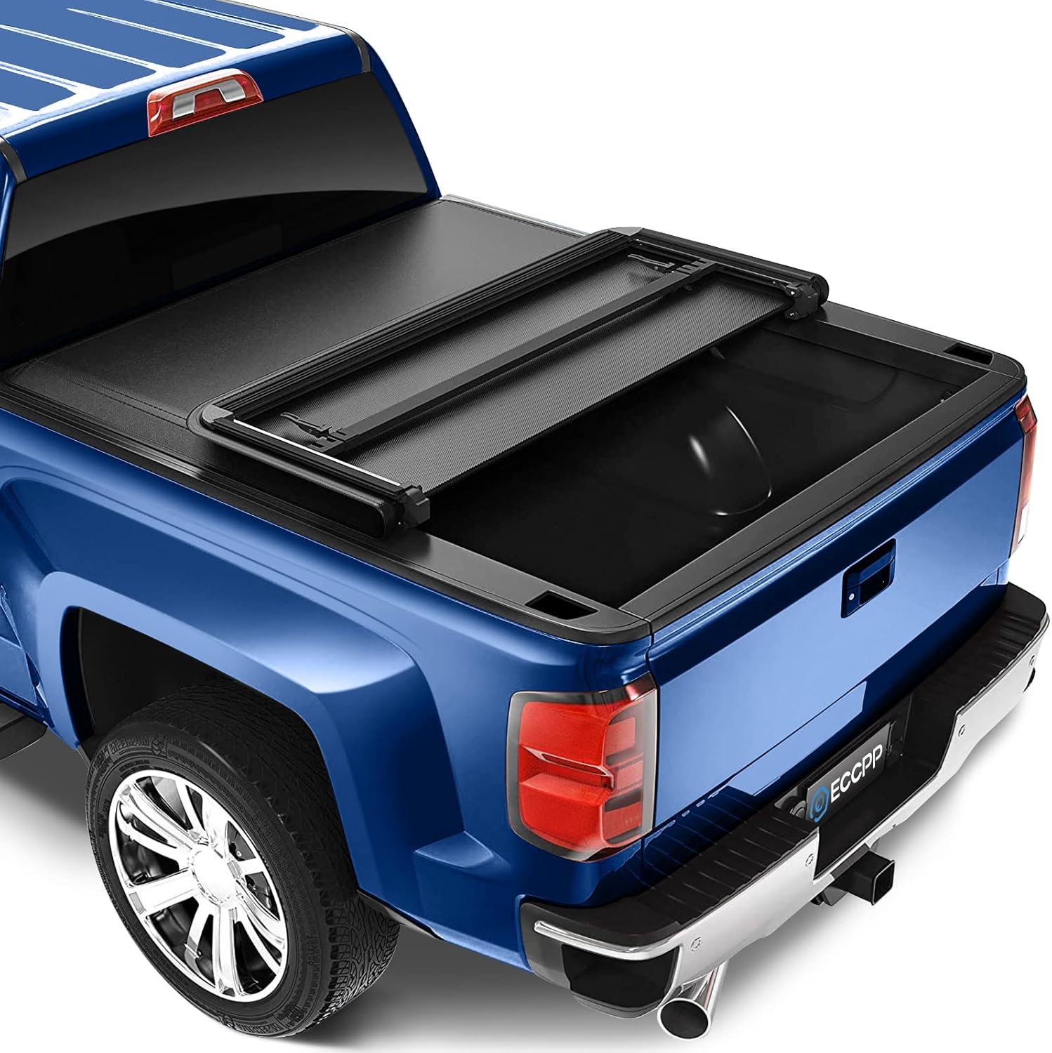 ECCPP Soft Tri-Fold Truck Bed Tonneau Cover fit for Chevrolet Colorado 2004-2011,for GMC Canyon 2004-2011 Fits 5.3FT Truck Bed,Black