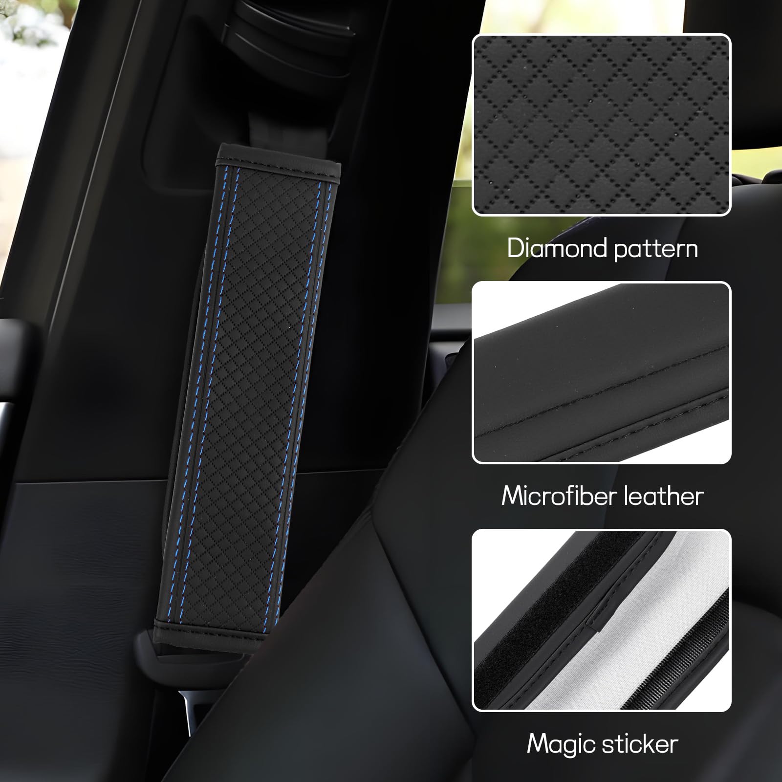 2 fundas para cinturón de seguridad de automóvil, fundas suaves para correa de hombro para una conducción más cómoda, cojines de hombro para cinturón de seguridad de automóvil, protector