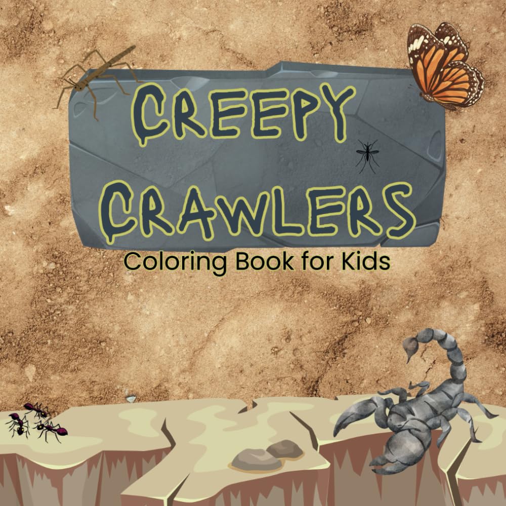 Creepy Crawlers: A Simple Coloring Book for Kids