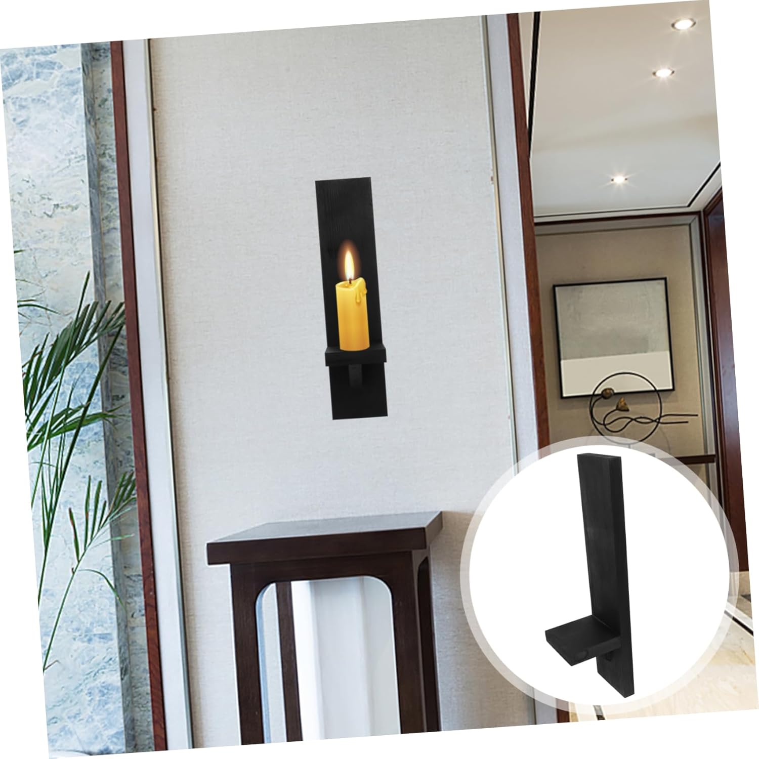 Unomor 2pcs Dark Academia Decorative Wall Sconces Modern Art Candle Sconces Wooden Wall Mount Candle Holder for Home Decor