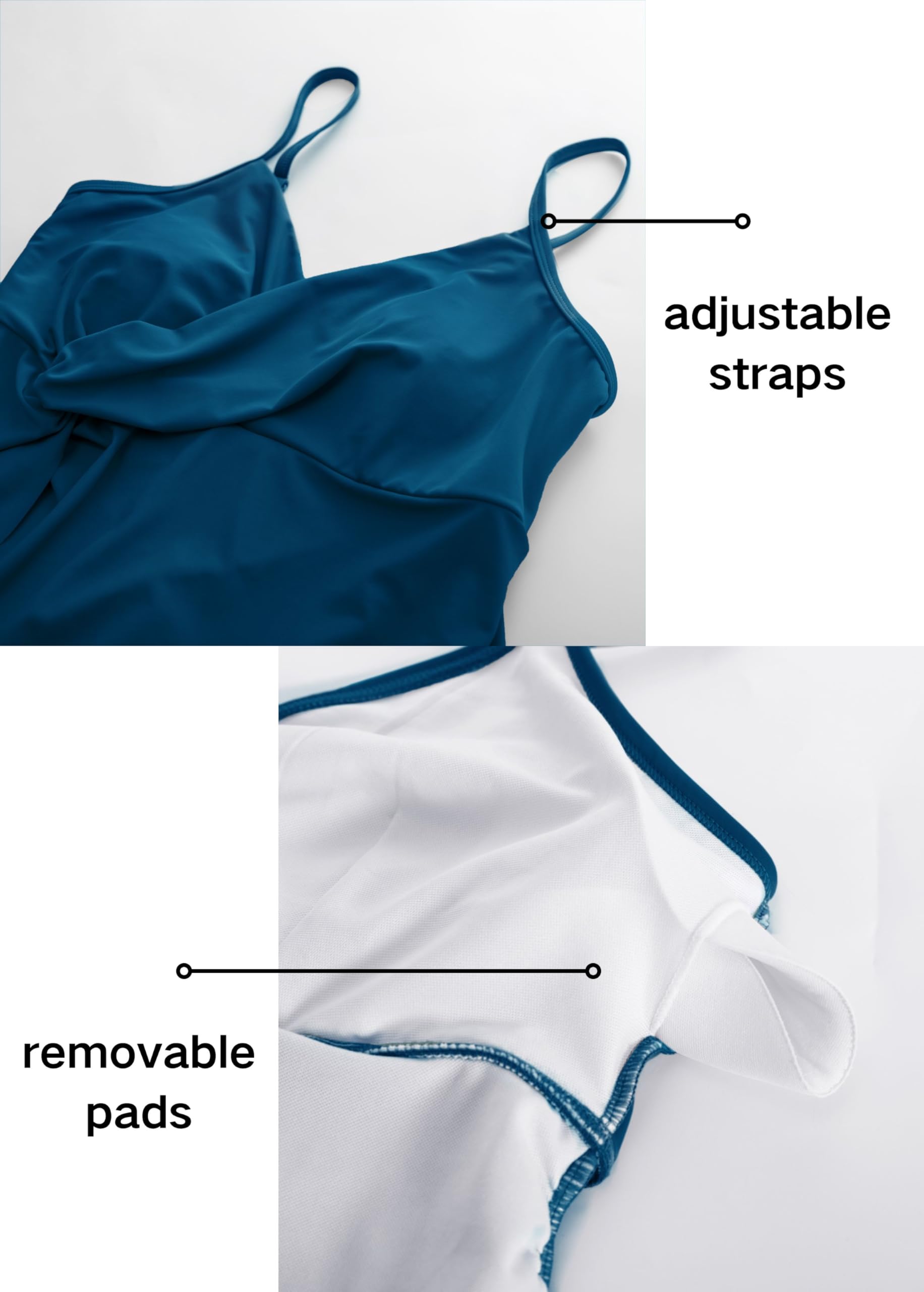 Maacie Maillot de bain de maternité une pièce noué croisé ourlet fendu maillot de bain