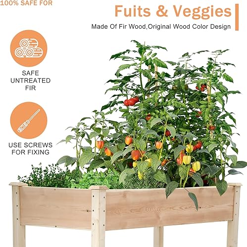 Miniatura 9 de Macetas de 3 niveles para plantas al aire libre, kit de cultivo elevado, caja de jardinera, cajas de jardín elevadas al aire libre, maceta de madera