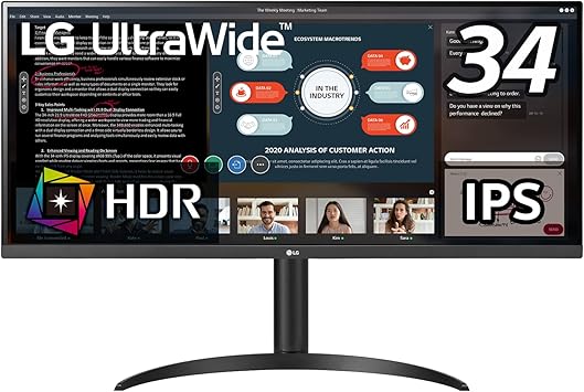 Amazon Lg モニター ディスプレイ 34wp550 B 34インチ 21 9 ウルトラワイド 2560 1080 Hdr Ips 非光沢 Freesync 75hz Hdmi 2 高さ調節 Lg ディスプレイ 通販