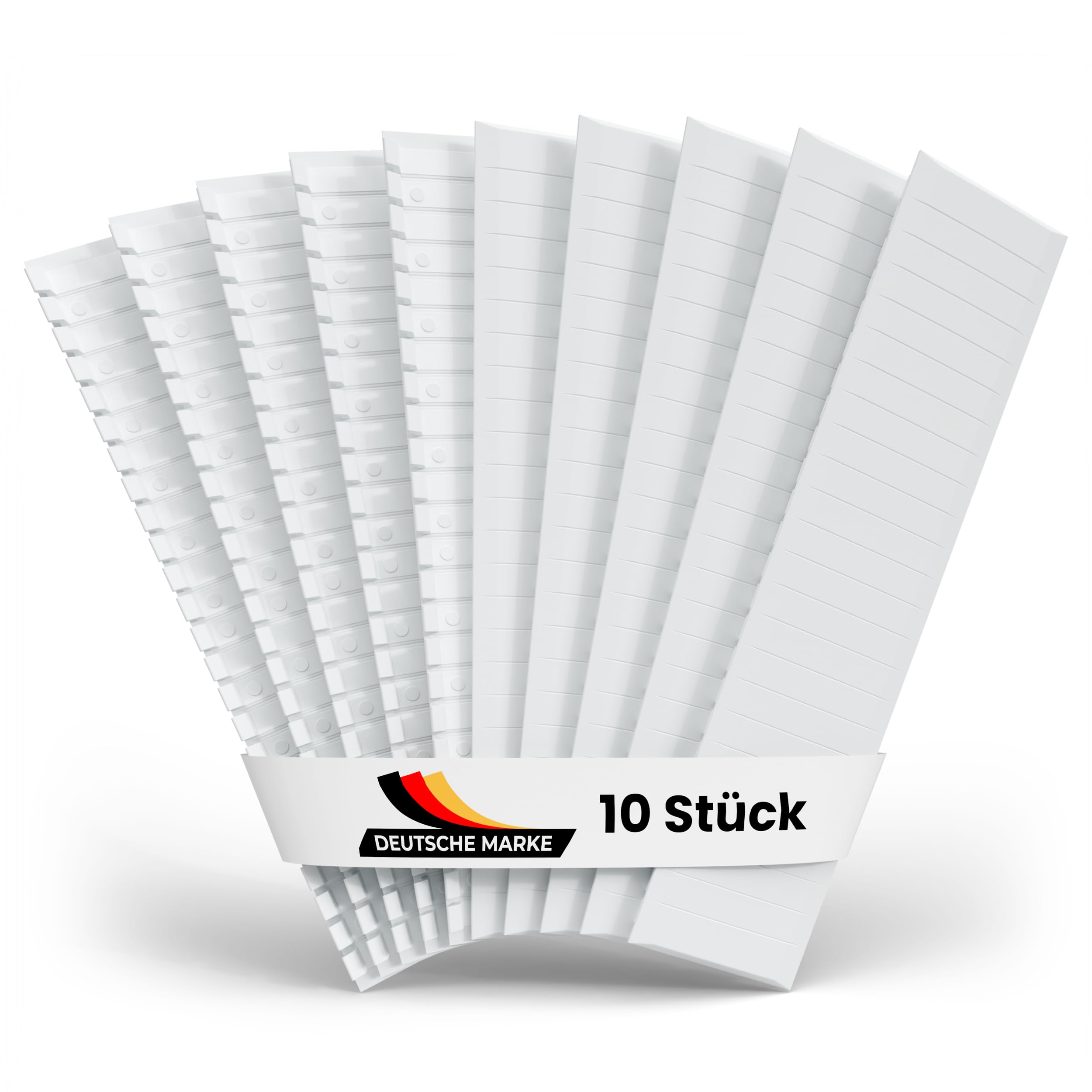 10 Stück Abdeckstreifen Sicherungskasten – Blindabdeckung für Verteilerkasten mit 12 Modulplätzen – Passend für Hager, F-Tronic, Hensel – Sicherungskasten Abdeckung universell einsetzbar (Weiß)