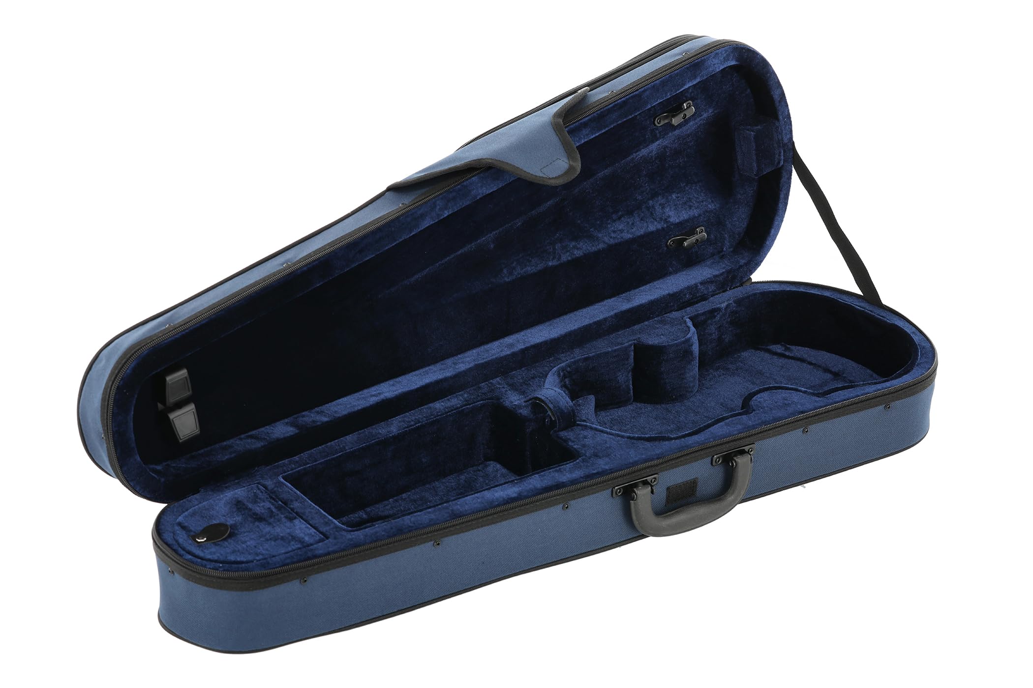 PURE GEWA Custodia per violino blu scuro/Velluto grigio chiaro con tasca per spartiti e cinghie per zaino 4/4