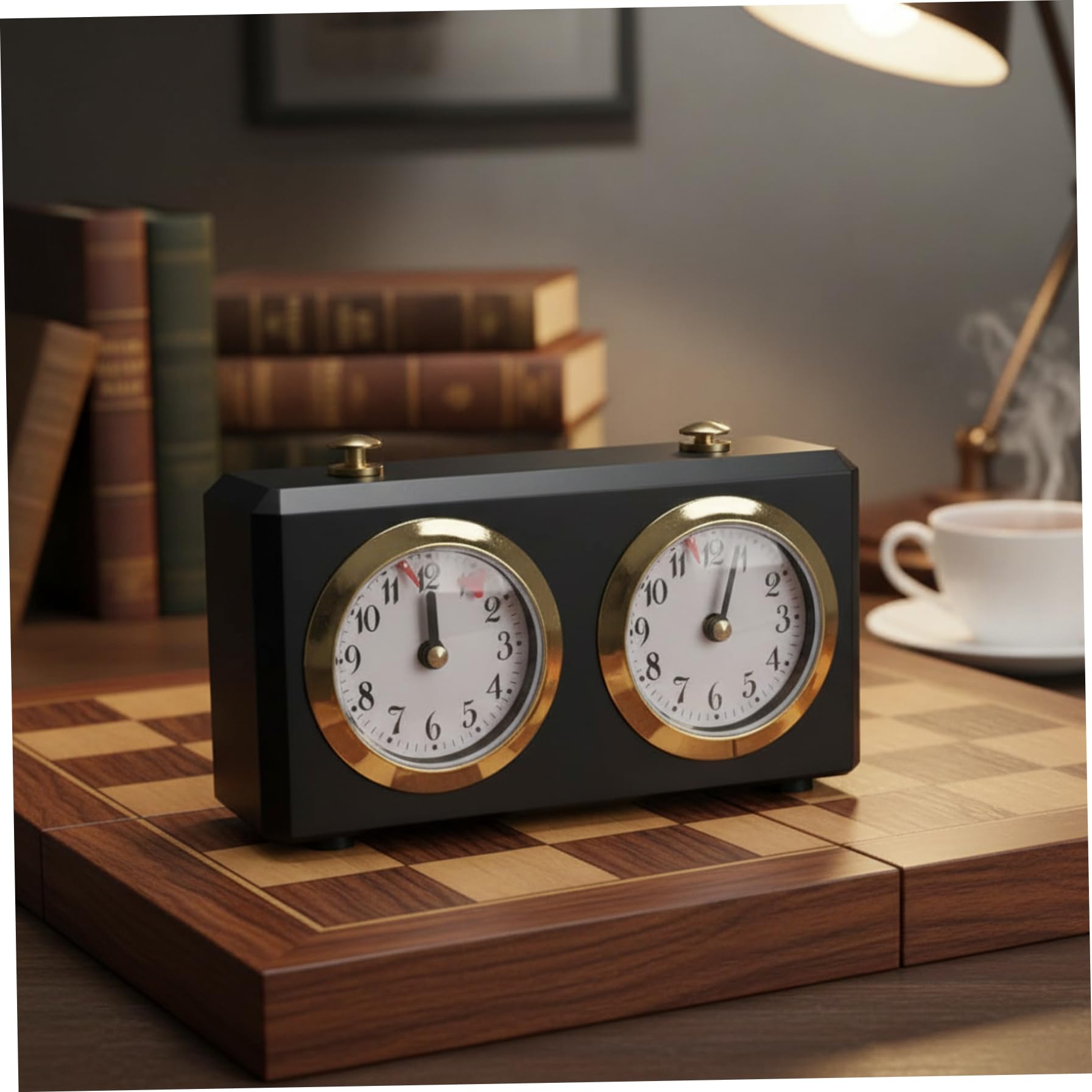 Analog Alarm Clock, Classic Mechanical Chess Clock, No Batteries Needed, Analog Game Timer with Dual Dials for Chess, for Precision Board Game Play