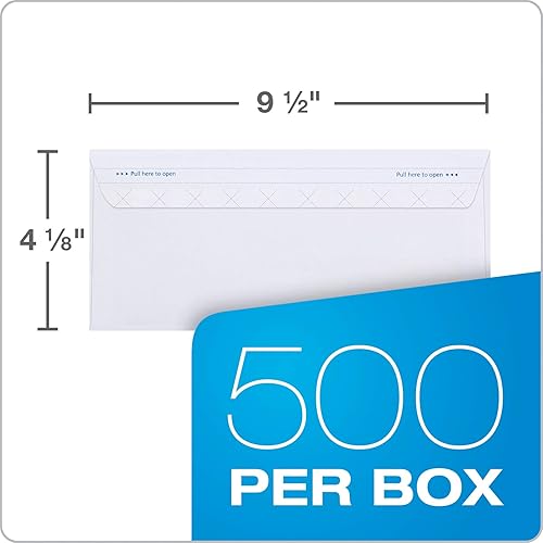 Vista 5 de Columbian #10 Security Envelopes, 500/Box, No Window, 4-1/8 x 9-1/2 Inches, Release & Seal Self Seal, SimplySafe Tamper Evident, White (COLO180)