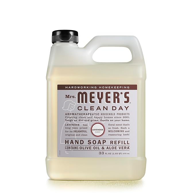 Mrs. Meyer's Clean Day Liquid Hand Soap Refill, Lavender Scent, 33 fl oz (651318)