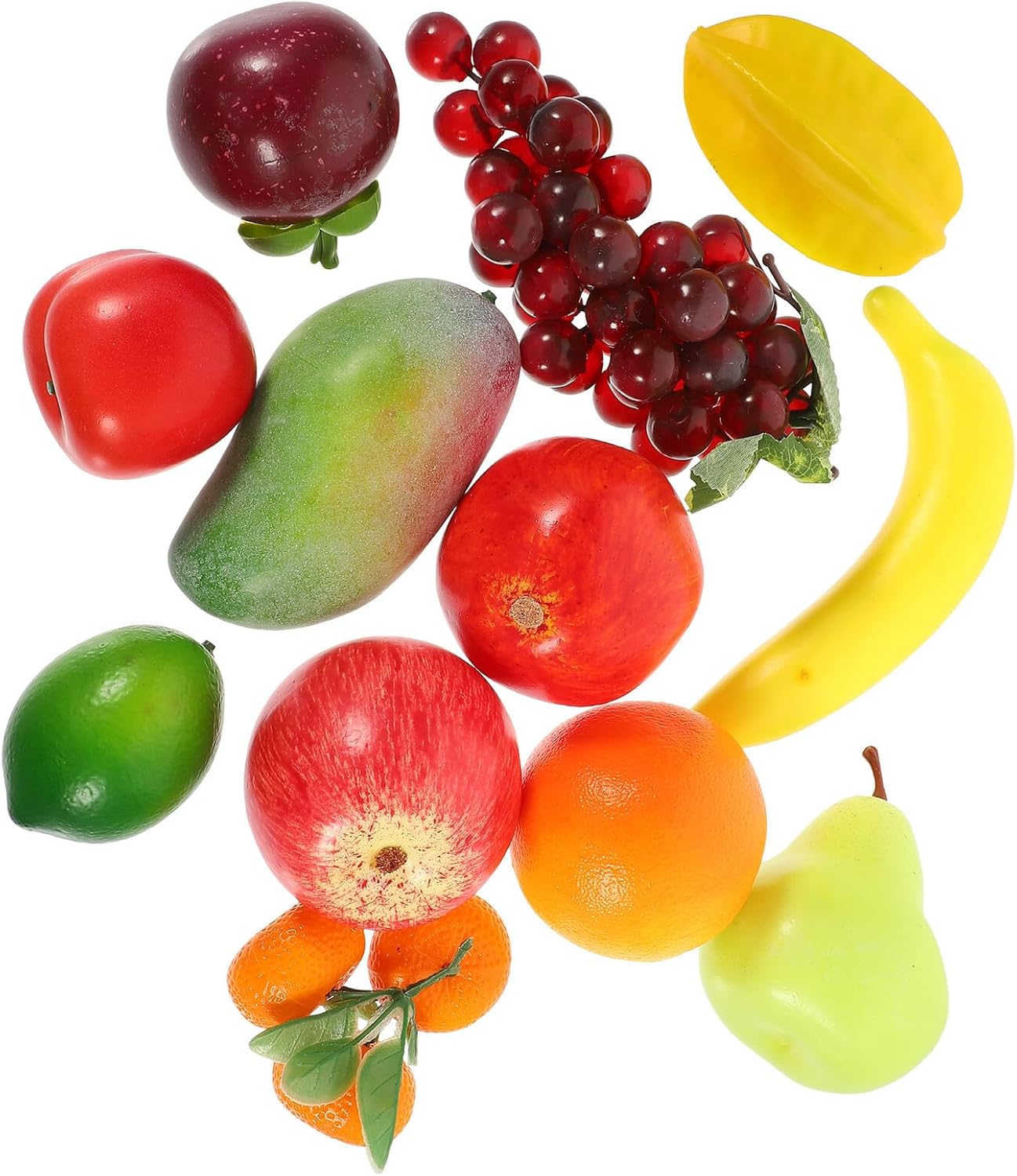 12pcs Artificial Fruit Models Set, Foam Fake Apples and Mangoes for Home Decor, Lifelike Fruit Ornaments for Window Display and Party Decoration