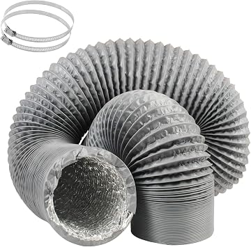 4 Inch 12 Feet 4-Layer Dryer Vent Hose with Clamps for HVAC & Dryer