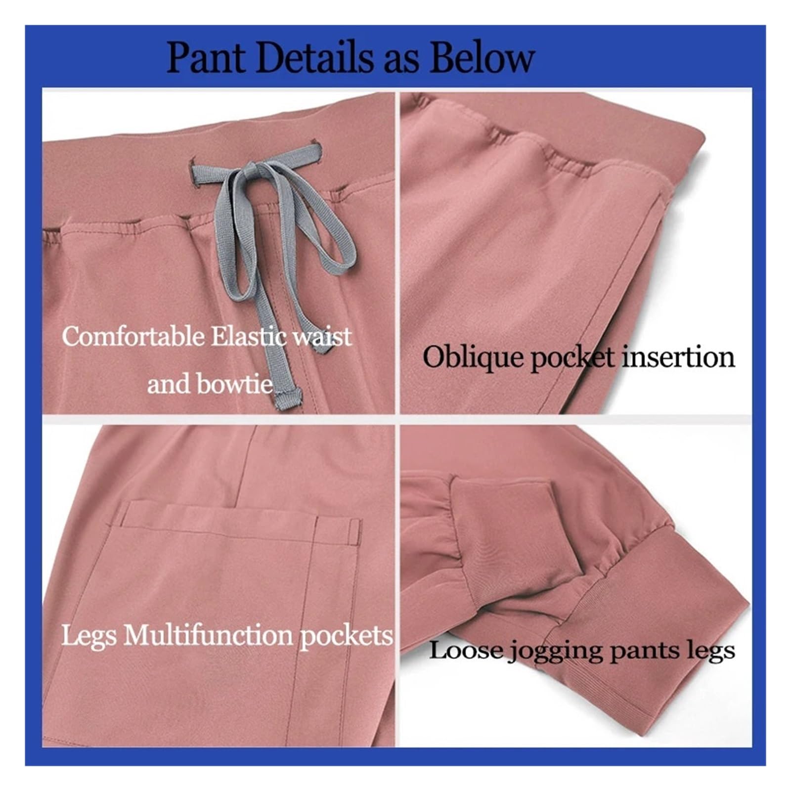 Uniforme Sanitario Mujer Uniformes quirúrgicos for Mujer, Conjuntos de enfermería, Top + pantalón, Uniformes médicos, Trajes salón Belleza clínico y Hospital(Blue,S)