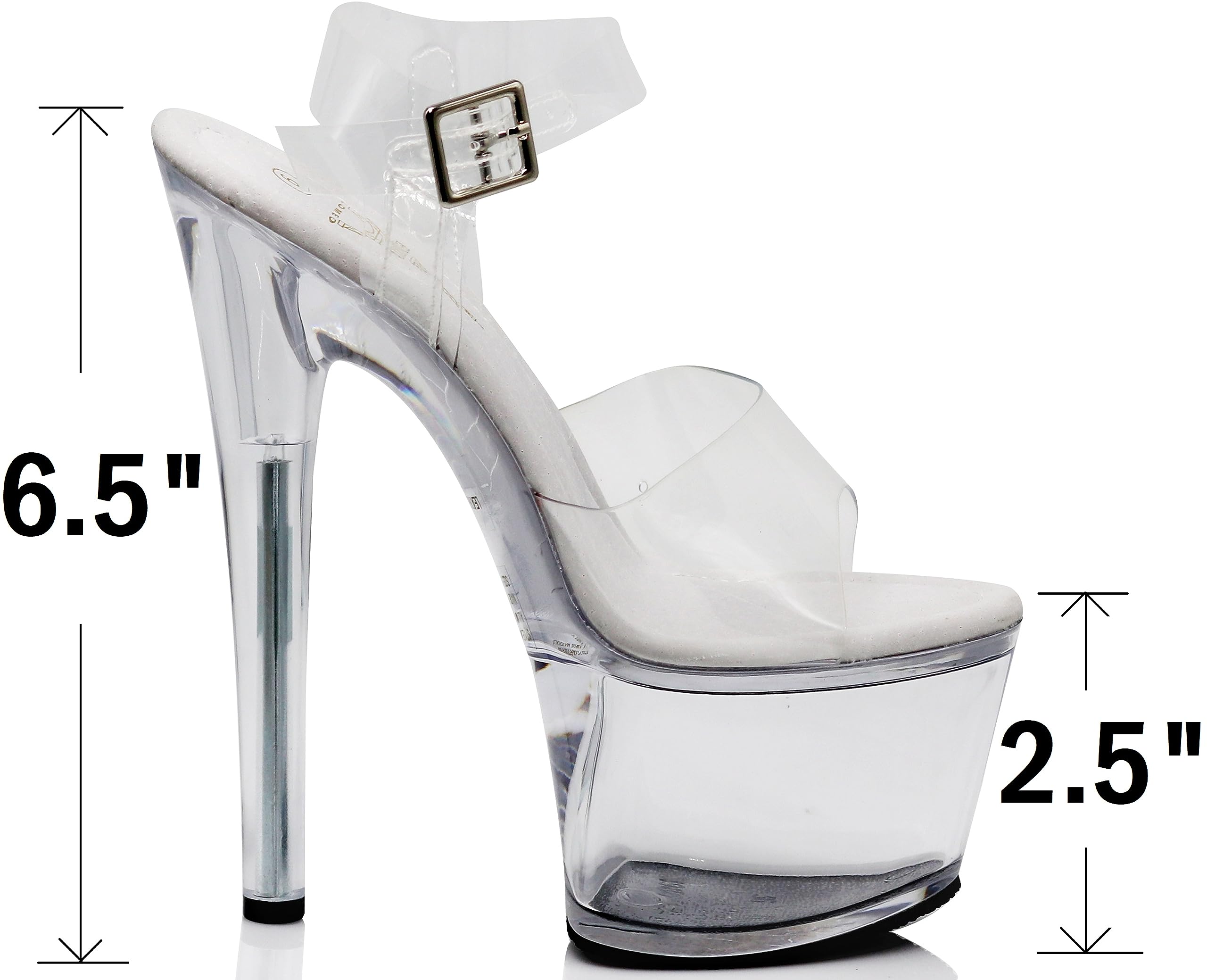 Enzo Romeo Women Clear High Heel Platform Wedge Pump Sandals