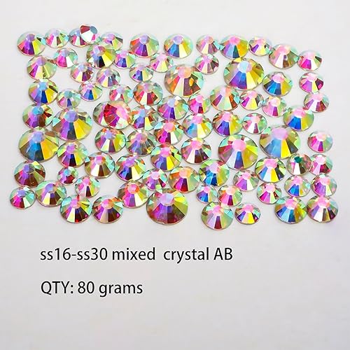 Vista 217 de Genie Crystal ss34 Red Glass Rhinestones 288 Pcs, 7.0 mm Big Light Siam Flatback Rhinestone, Diamond Cut Gems for Crafts, Face Mask, Makeup