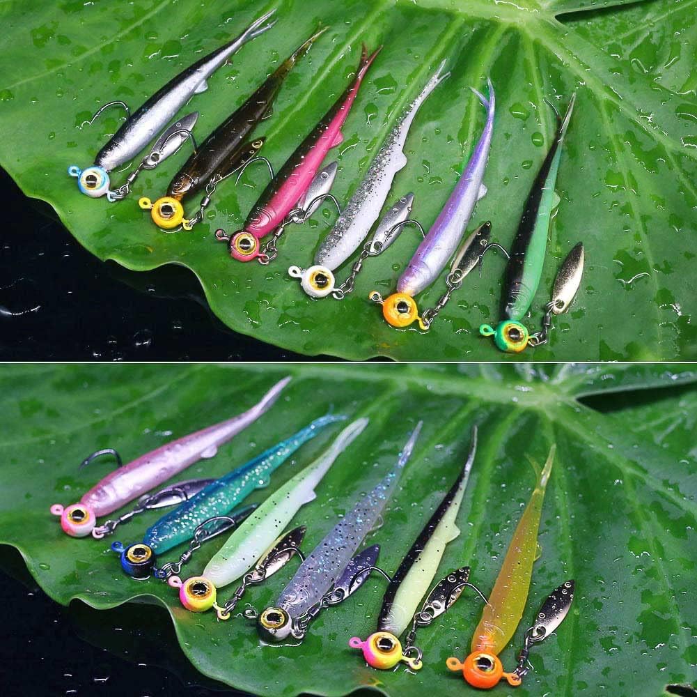 Crappie-Baits- Plastics-Jig-Heads-Kit-Shad-Minnow-Fishing-Lures-for Crappie-Panfish-Bluegill-40 &135 Piece Kit