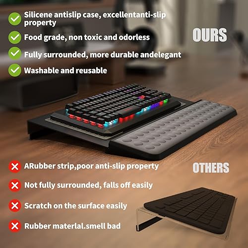 Miniatura 4 de Computer Tilt Keyboard Stand - Acrylic Ergonomic Keyboard Holder for Easy Typing Working, Keyboard Riser with Comfortable Wrist Rest for Keyboard,