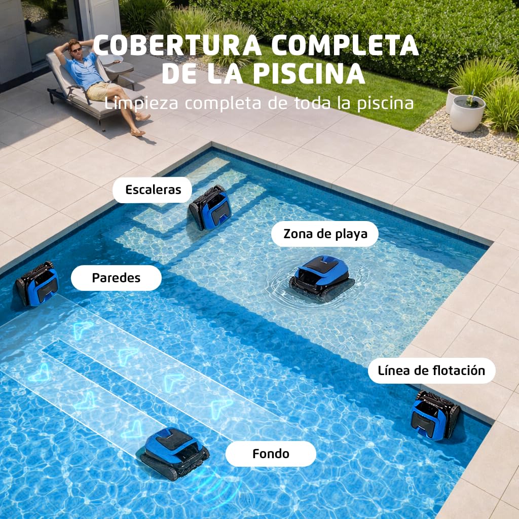 Dolphin (New) Nautilus EON 100 Robot Piscina Limpiafondos Paredes, Limpieza de Línea de Flotación y Escaleras, Control por la App, Filtración Fina, Limpieza UltraRun, Navegación Inteligente