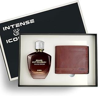 Ajmal Intense Iconic Perfume Gift Set For Men |100ml Oud Of Dubai Perfume For Men With Wallet | Luxury Long-Lasting Eau De...