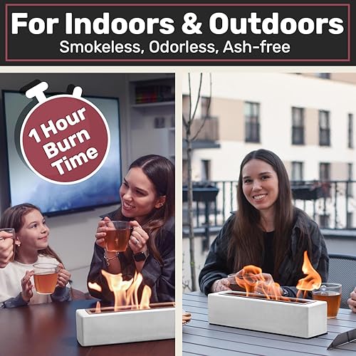 Miniatura 5 de Paquete de 3 fogatas de mesa y combustible de etanol