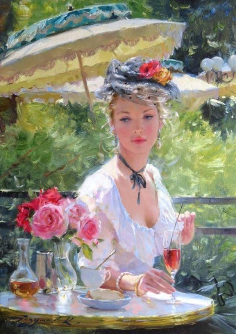Peinture par numéro femme adulte kit dessin sur toile et portrait 40x50