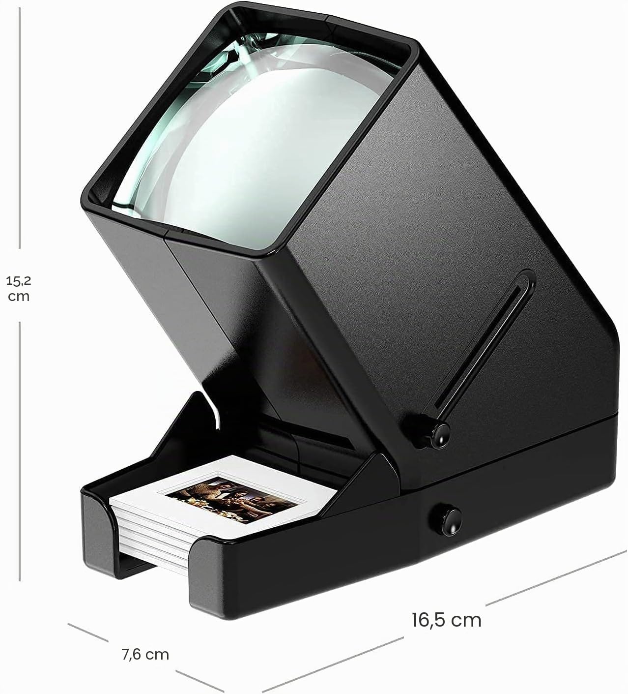 35 mm Diabetes-Viewer, 3-fache Vergrößerung & LED-beleuchtete Tischansicht & batteriebetrieben – für 35-mm-Folien und Positive Filmnegative (4 x AA-Batterien im Lieferumfang enthalten