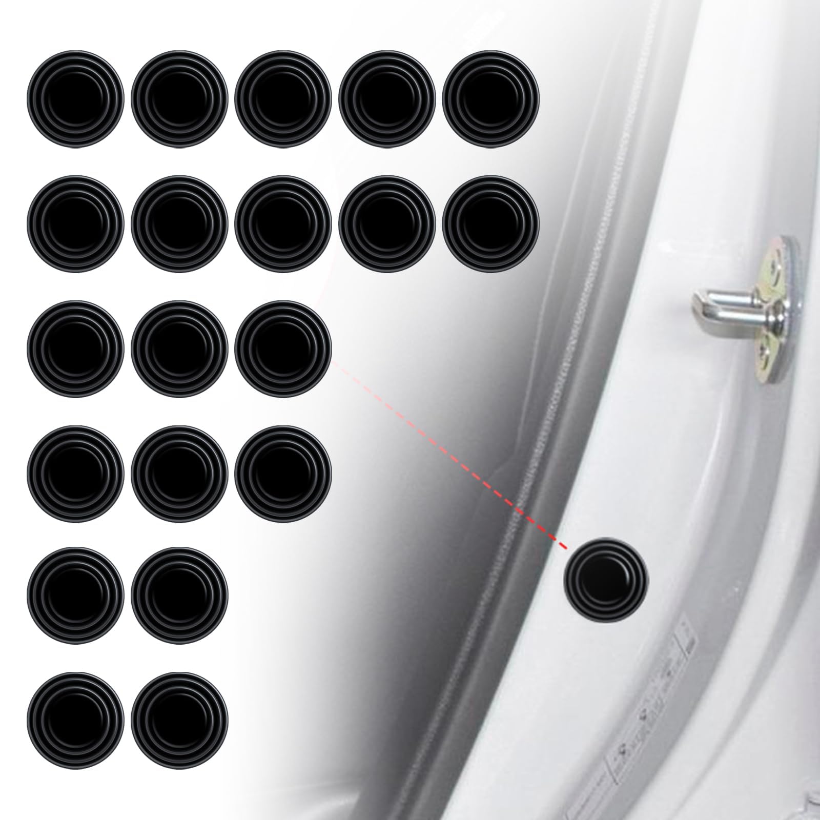 Woniyal 30PCS Car Door Shock Absorber for Abarth 500e Cabriolet 2023- Noise Reduction Anti Collision Self Adhesive Silicone Protection Cushion