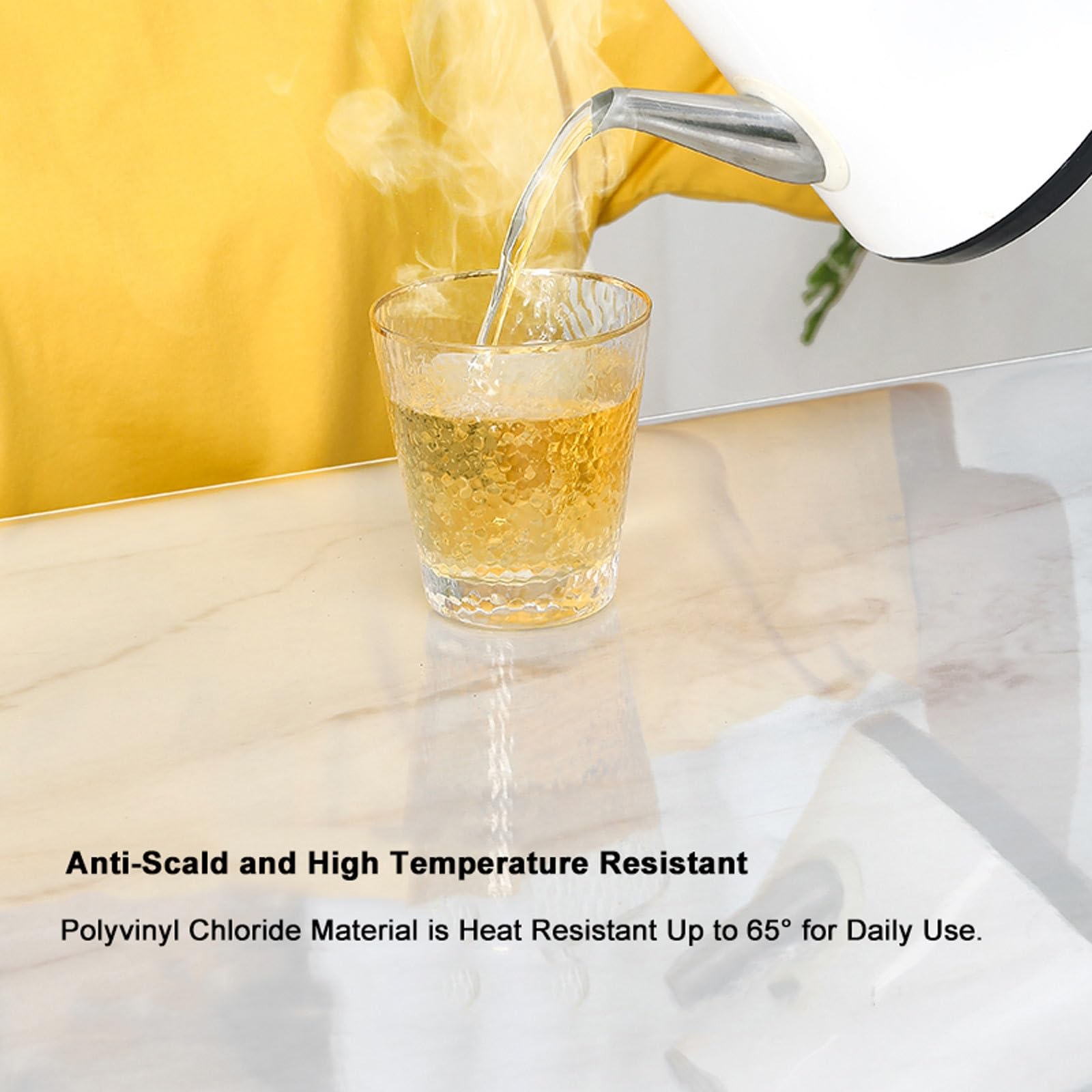 Copertura Protettiva per Scrivania Trasparente Copritavolo in PVC Lavabile Copritavolo Rettangolare Trasparente Lavabile per Scrivanie, Cucine, Sale da Pranzo (Trasparente, Satinato)(Clear,90x120cm/35
