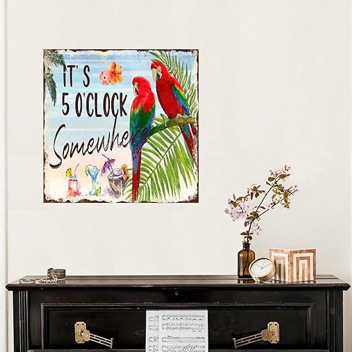 Miniatura 3 de Murales artísticos motivacionales de verano con texto en inglés "It's 5 O'Clock Somewhere" ("It's 5 O'Clock Somewhere"), calcomanías de vinilo para