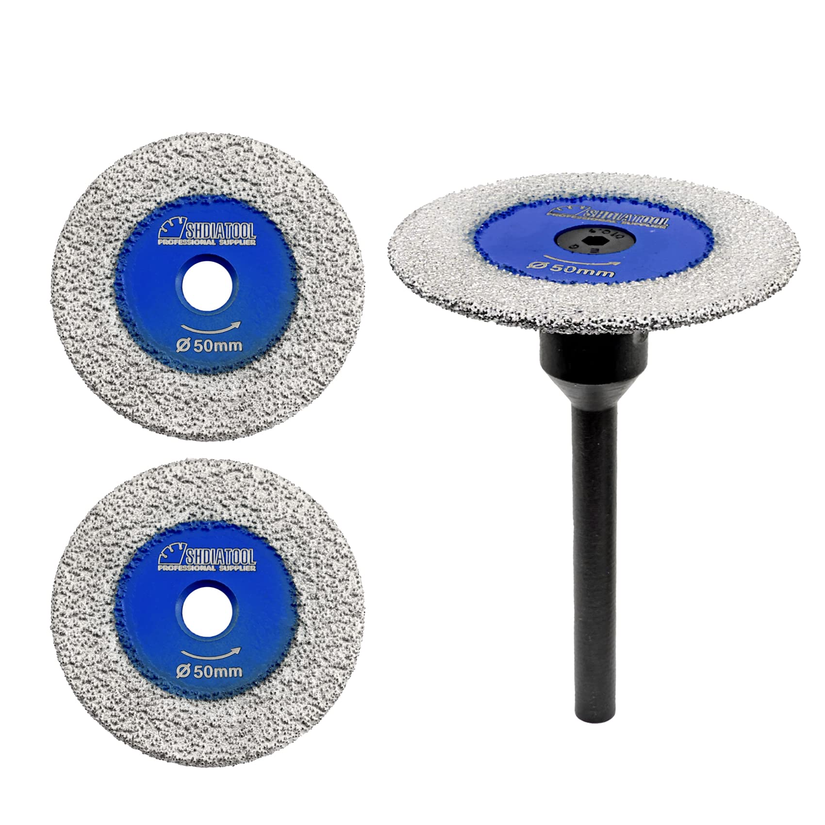 SHDIATOOL Diamond Mini Saw Blades Cutting Disc 2-inch for Marble Granite Stone Concrete Masonry 3pcs 50mm