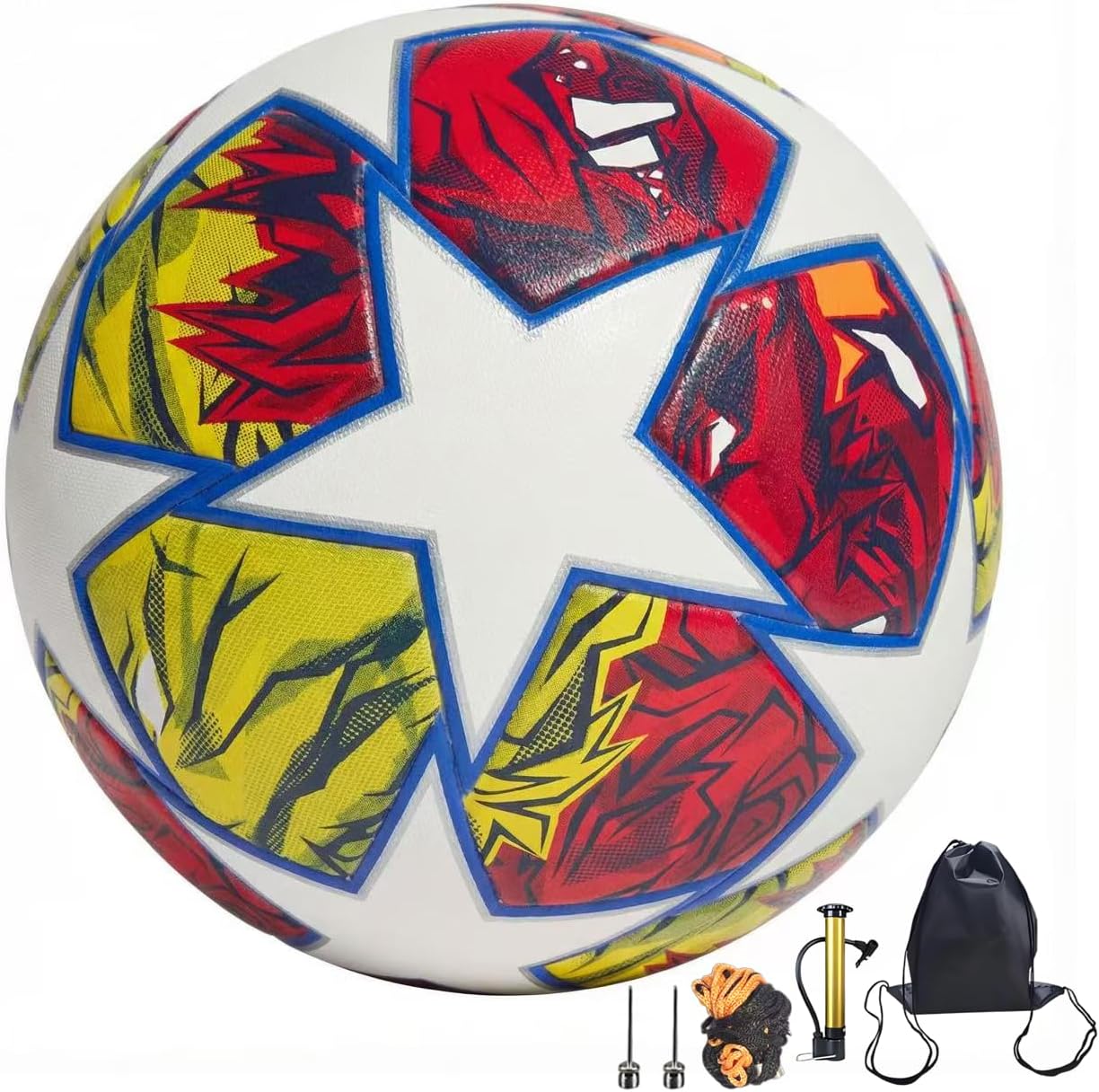 League Football, Birthday Gift No. 5 Football Seamless Stitching for Durability Waterproof PU Leather Includes Pump and Ball Needle Mesh Storage Bag for Easy Carrying