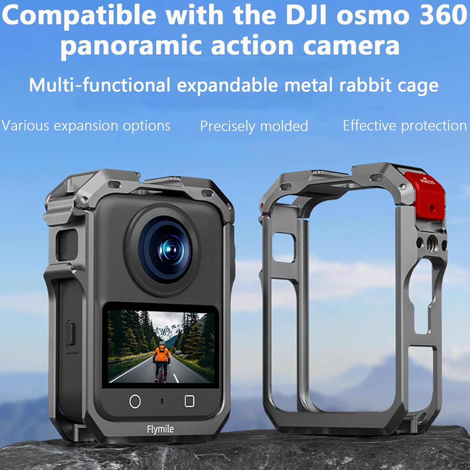 Metal Frame Camera Cage for DJI Osmo 360, Aluminum Case Protective Frame Expansion Housing Shell for OSMO 360 - Image 2