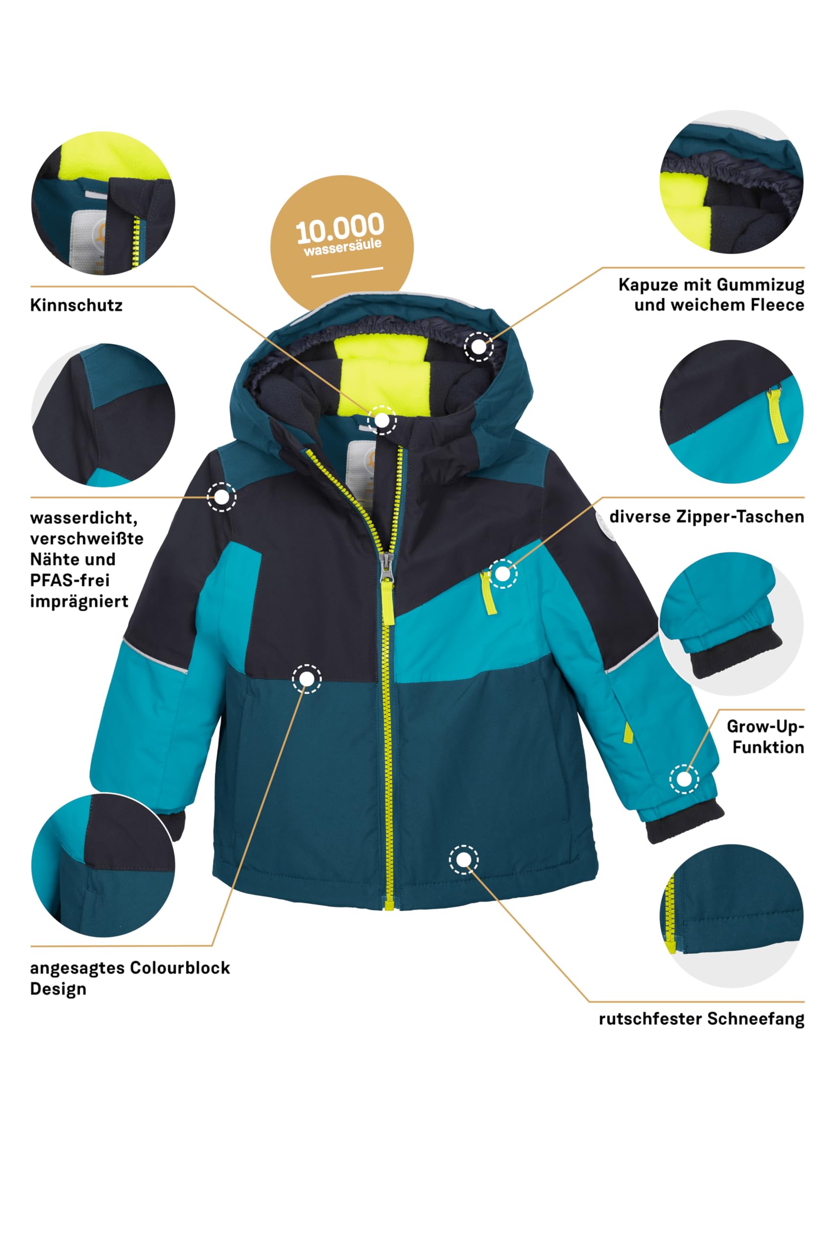 first instinct by killtec Fisw 42 Mns Ski Jckt Giacca da sci/giacca funzionale con cappuccio e paraneve Unisex - Bimbi 0-24