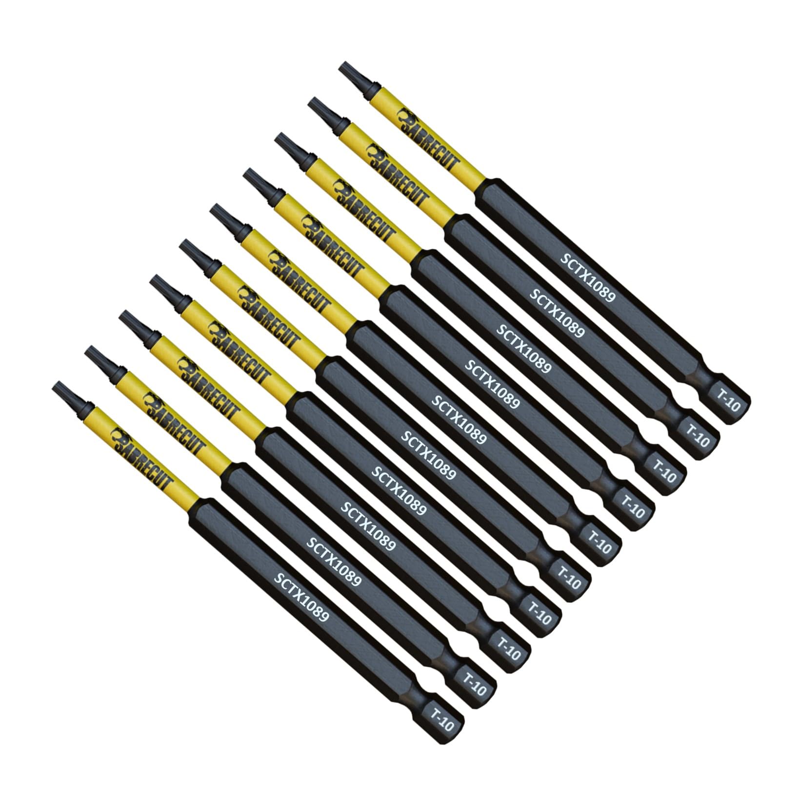 10 x SabreCut SCTX1089_10 89mm T10 TX10 Magnetic Impact Screwdriver Driver Bits Set Torx Heavy Duty - Image 2