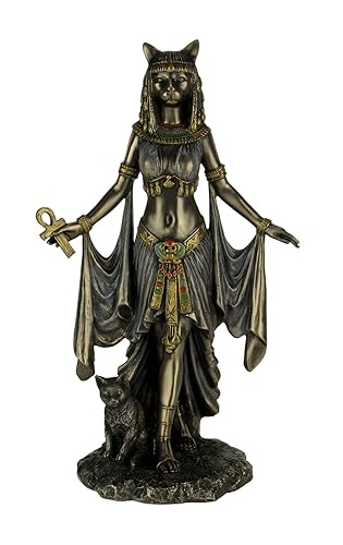 Veronese Design Bastet Egyptian Goddess of Protection Statue Sculpture 10" Tall - Bronze
