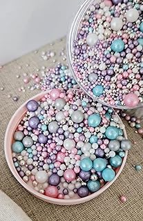 Metallic/Shimmer Balls Edible Cupcake Cake Topper Sprinkles (35g Pouch) (Mermaid Shine)