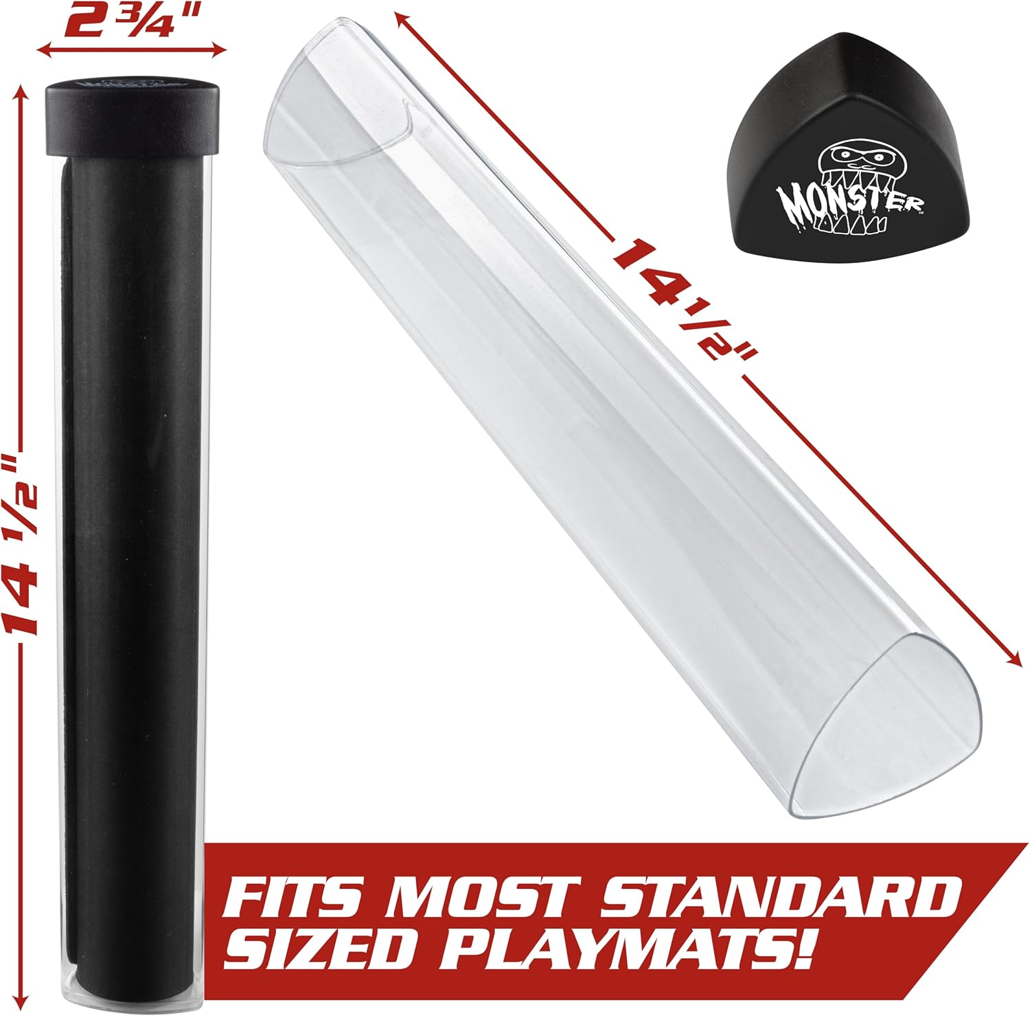 Playmat Tube, Value 6 Pack - Monster Protectors Prism-Shaped Play Mat Tube - Won't Roll Off Surface and Easy in and Out Design