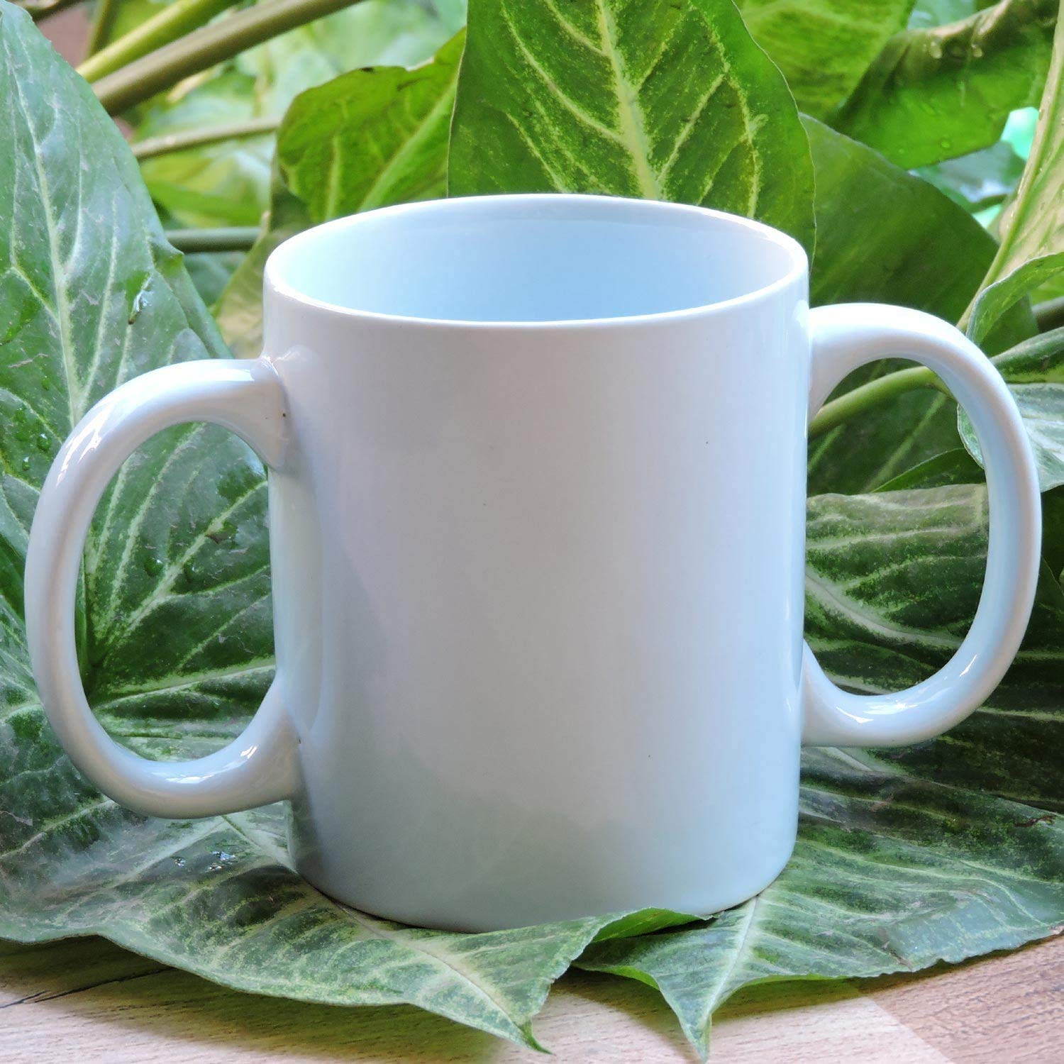 ANCIENTIMPEX Dual Handle Mug (2 Handled) Ceramic Drinking Mug for Secure Hold - 350 Ml, Voilet, Blue - Image 3