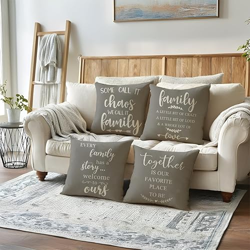 Miniatura 7 de ULOVE LOVE YOURSELF Home Quotes - Fundas de almohada decorativas de granja de 18 x 18 pulgadas, fundas de almohada rústicas de decoración de campo