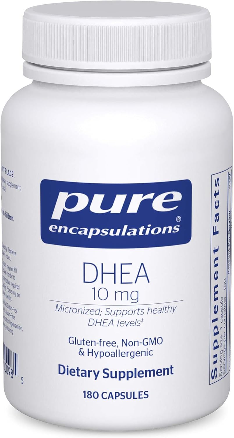 Product image of Pure Encapsulations DHEA 10 mg - Adrenal Supplement for Immune Support, Metabolism & Hormone Balance - with Micronized DHEA - 180 Capsules