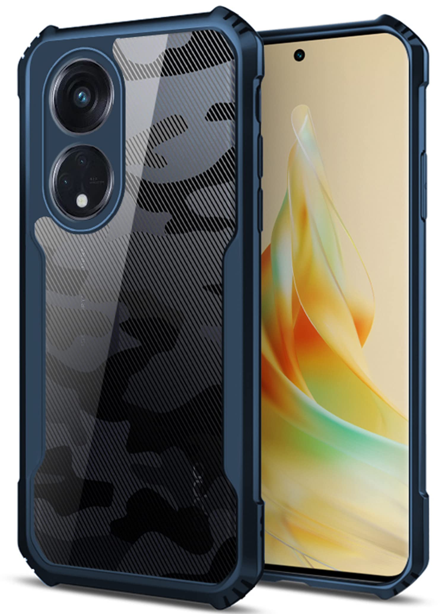 Kapa Beetle Camouflage for Oppo Reno 8T (5G) Back Case | [Military Grade Protection] Shock Proof Slim Hybrid Bumper Cover (Blue) (B0BZDW5D8G) Amazon Price History, Amazon Price Tracker