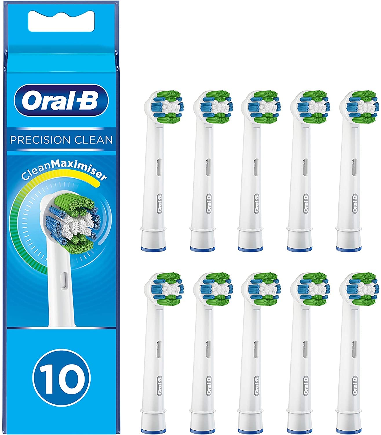 Braun Oral-B 4210201207498 Oral-B Precision Clean - Testine di ricambio con protezione batterica, previene la crescita batterica sulle setole, 10 pezzi