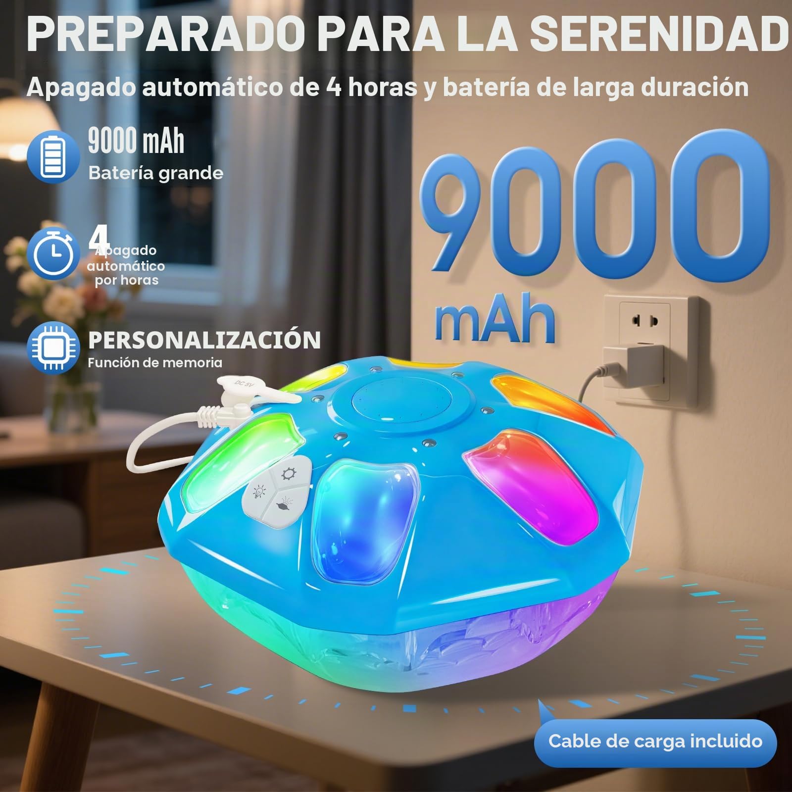 KingSom 2026 Última Fuente Flotante Piscina con iluminación LED Alta y Baja, Fuente de Piscina Recargable con Botón, 2 Modos de Chorro y 12 Modos de Luz,Impermeable IP68 Fuente para Piscinas con Ancla