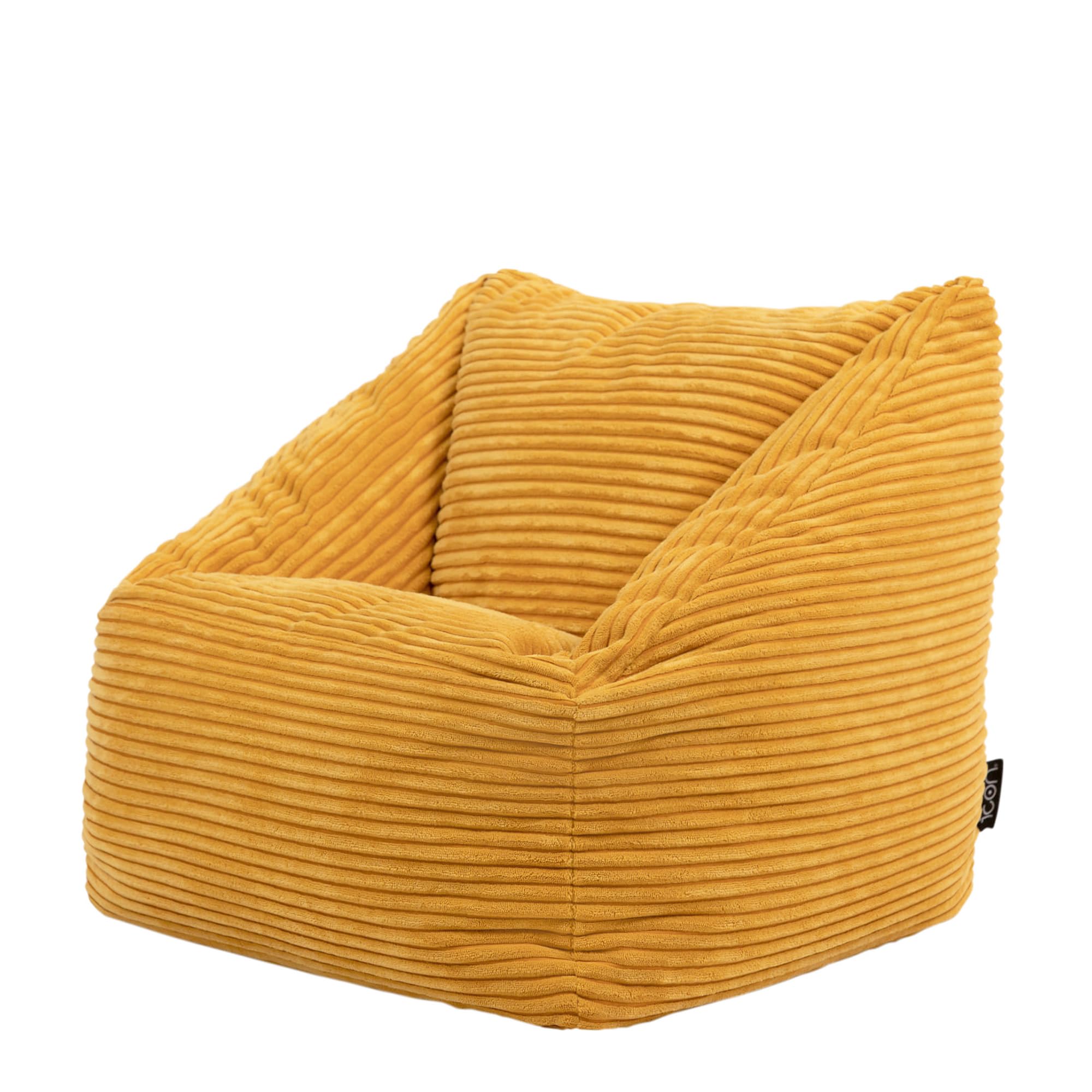 icon Natalia Cord Kids Bean Bag Chair, Ochre Yellow, Bean Bag with Filling Included for Girls and Boys, Kids Armchair, Beanbags for Children, Nursery Décor, Playroom Décor, Bedroom Accessories