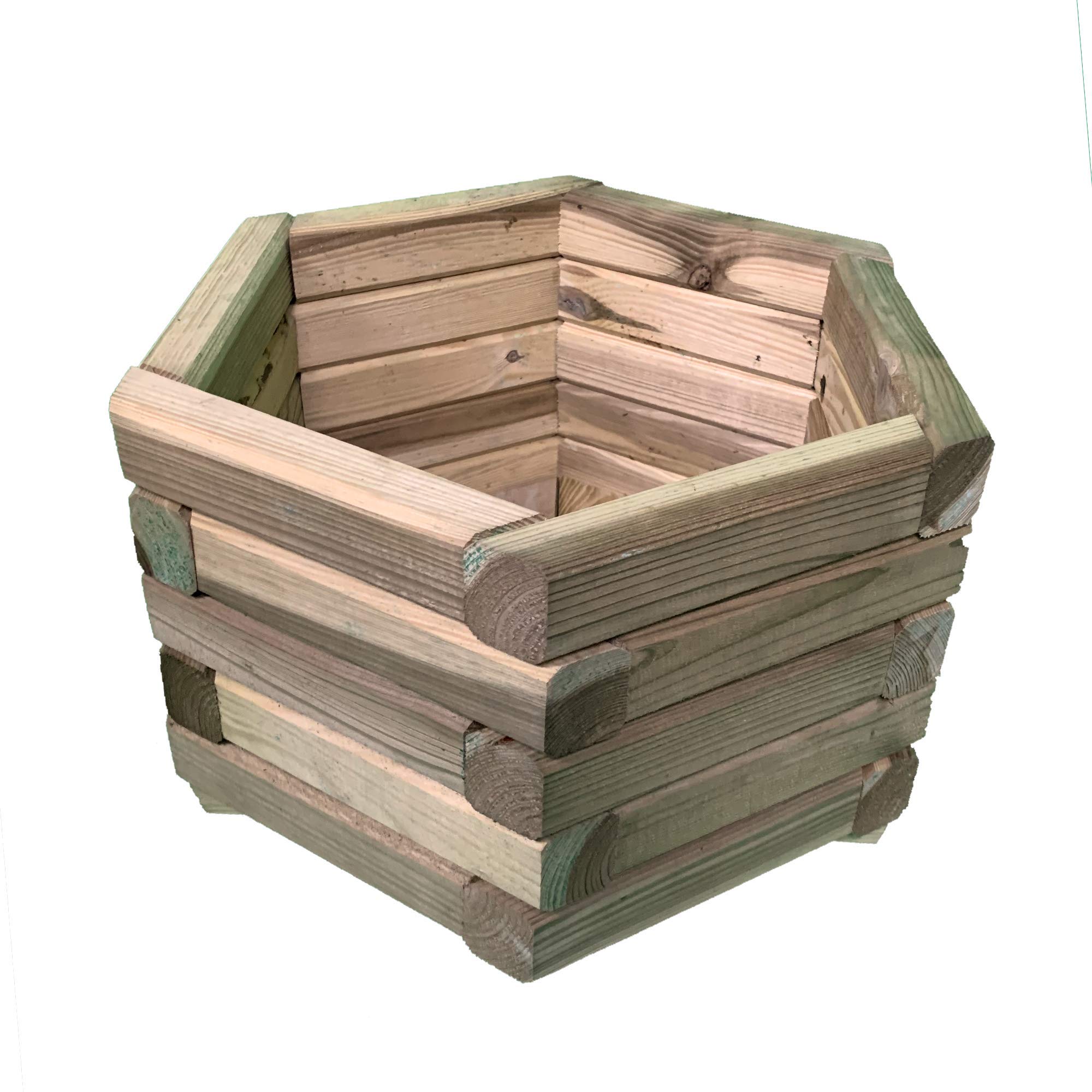 Simply Wood Beige Tanalised Pressure Treated Hexagon Planter – Large