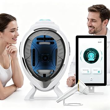 21.5 Inch Professional AI Facial Skin And Scalp Analyzer, 10-Spectrum Imaging Skin Scanner with 20 Skin Indicators Analysis For Beauty Salons, Spas & Skincare, Home Use